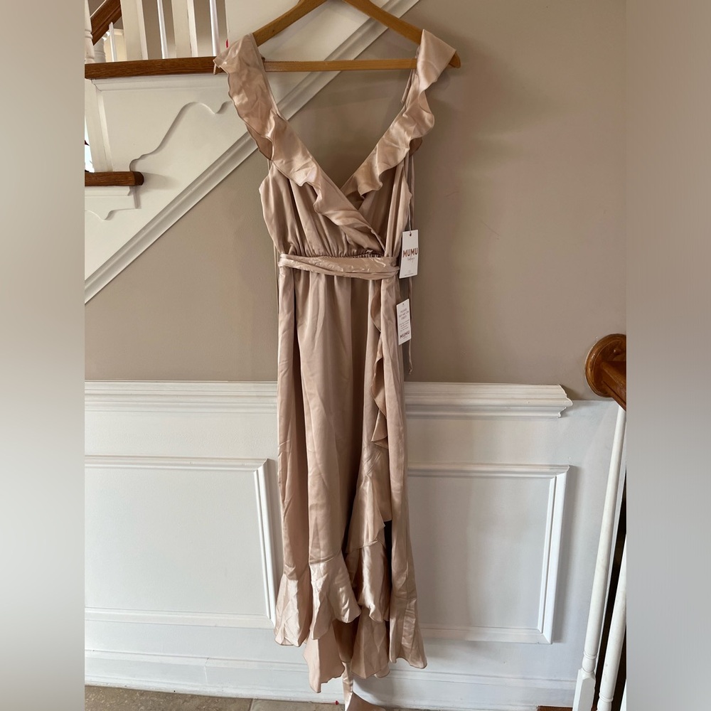 Show Me Your MuMu | Champagne Ruffle High Low Dress - Picture 4 of 9